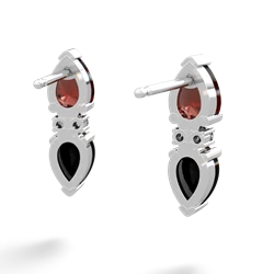 Garnet Bowtie Drop 14K White Gold earrings E0865