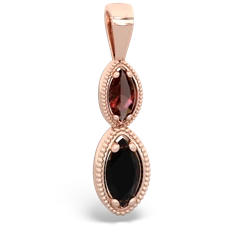 Garnet Antique-Style Halo 14K Rose Gold pendant P5700