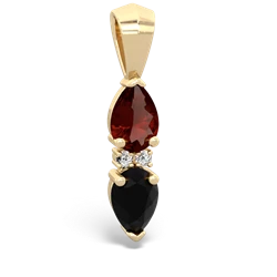 Garnet Bowtie Drop 14K Yellow Gold pendant P0865