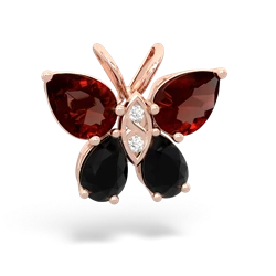 Garnet Butterfly 14K Rose Gold pendant P2215