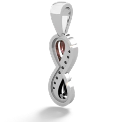 Garnet Diamond Infinity 14K White Gold pendant P5390