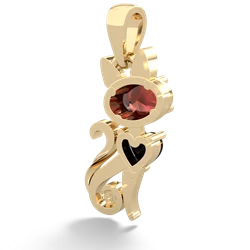 Garnet Kitten 14K Yellow Gold pendant P5780