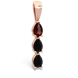 Garnet Dew Drops 14K Rose Gold pendant P2251