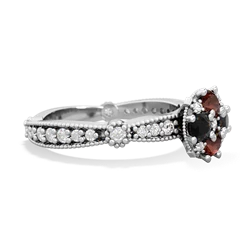 Garnet Sparkling Tiara Cluster 14K White Gold ring R26293RD