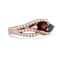 Garnet Diamond Rivers 14K Rose Gold ring R3070