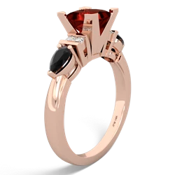 Garnet 6Mm Princess Eternal Embrace Engagement 14K Rose Gold ring C2002