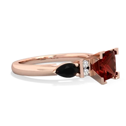 Garnet 6Mm Princess Eternal Embrace Engagement 14K Rose Gold ring C2002