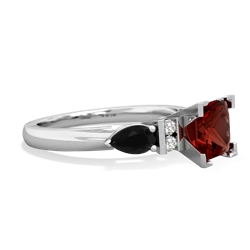 Garnet 6Mm Princess Eternal Embrace Engagement 14K White Gold ring C2002