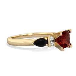 Garnet 6Mm Princess Eternal Embrace Engagement 14K Yellow Gold ring C2002