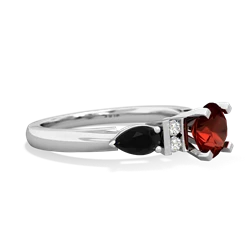 Garnet 6Mm Round Eternal Embrace Engagement 14K White Gold ring R2005