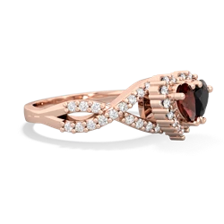 Garnet Diamond Twist 'One Heart' 14K Rose Gold ring R2640HRT