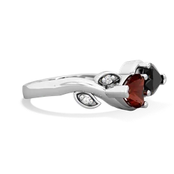 Garnet Floral Elegance 14K White Gold ring R5790