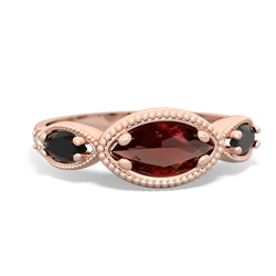 Garnet Milgrain Marquise 14K Rose Gold ring R5700