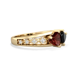 Garnet Heart To Heart 14K Yellow Gold ring R3342