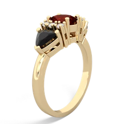 Garnet Antique Style Three Stone 14K Yellow Gold ring R2186