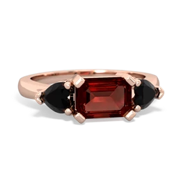 Garnet Three Stone 14K Rose Gold ring R5235