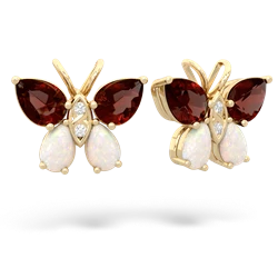 Garnet Butterfly 14K Yellow Gold earrings E2215