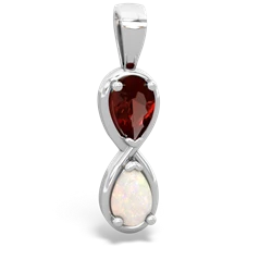 Garnet Infinity 14K White Gold pendant P5050