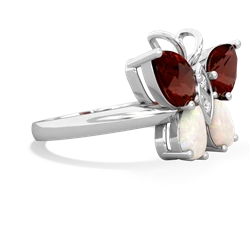 Garnet Butterfly 14K White Gold ring R2215