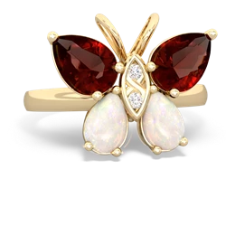 Garnet Butterfly 14K Yellow Gold ring R2215