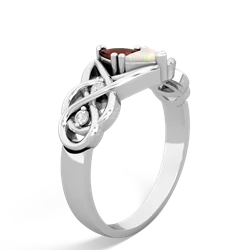 Garnet Keepsake Celtic Knot 14K White Gold ring R5300