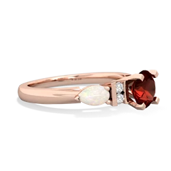 Garnet 6Mm Round Eternal Embrace Engagement 14K Rose Gold ring R2005