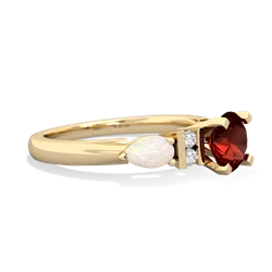 Garnet 6Mm Round Eternal Embrace Engagement 14K Yellow Gold ring R2005