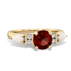 Garnet 6Mm Round Eternal Embrace Engagement 14K Yellow Gold ring R2005