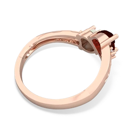 Garnet Snuggling Hearts 14K Rose Gold ring R2178