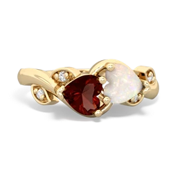 Garnet Floral Elegance 14K Yellow Gold ring R5790