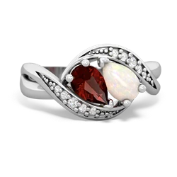 Garnet Summer Winds 14K White Gold ring R5342