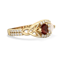 Garnet Sparkling Celtic Knot 14K Yellow Gold ring R2645