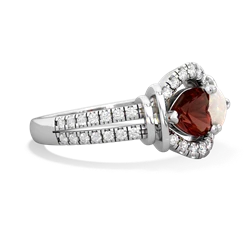 Garnet Art-Deco Keepsake 14K White Gold ring R5630