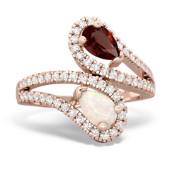 Garnet Diamond Dazzler 14K Rose Gold ring R3000