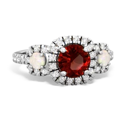 Garnet Regal Halo 14K White Gold ring R5350