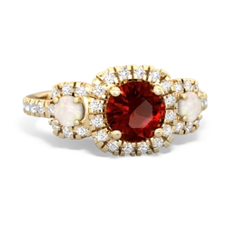 Garnet Regal Halo 14K Yellow Gold ring R5350