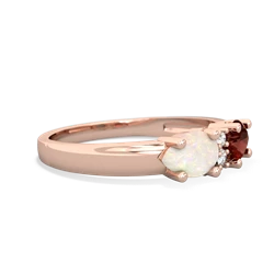 Garnet Pear Bowtie 14K Rose Gold ring R0865