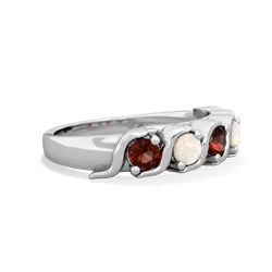 Garnet Anniversary Band 14K White Gold ring R2089