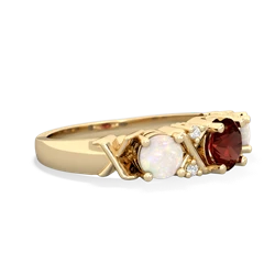 Garnet Hugs And Kisses 14K Yellow Gold ring R5016