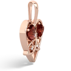 Garnet Celtic Trinity Heart 14K Rose Gold pendant P5331