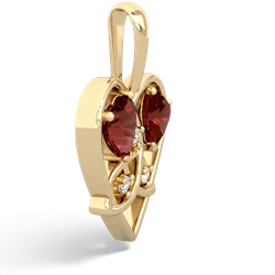 Garnet Celtic Trinity Heart 14K Yellow Gold pendant P5331