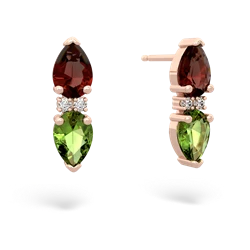 Garnet Bowtie Drop 14K Rose Gold earrings E0865