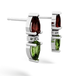 Garnet Bowtie Drop 14K White Gold earrings E0865