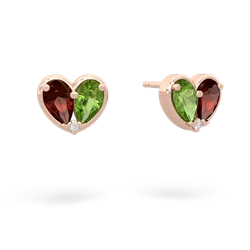 Garnet 'Our Heart' 14K Rose Gold earrings E5072