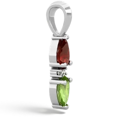 Garnet Bowtie Drop 14K White Gold pendant P0865