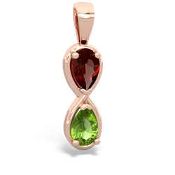 Garnet Infinity 14K Rose Gold pendant P5050