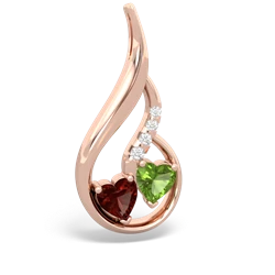 Garnet Keepsake Curves 14K Rose Gold pendant P5450