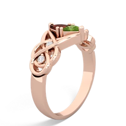 Garnet Keepsake Celtic Knot 14K Rose Gold ring R5300