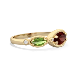 Garnet Milgrain Marquise 14K Yellow Gold ring R5700