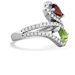 Garnet Diamond Dazzler 14K White Gold ring R3000